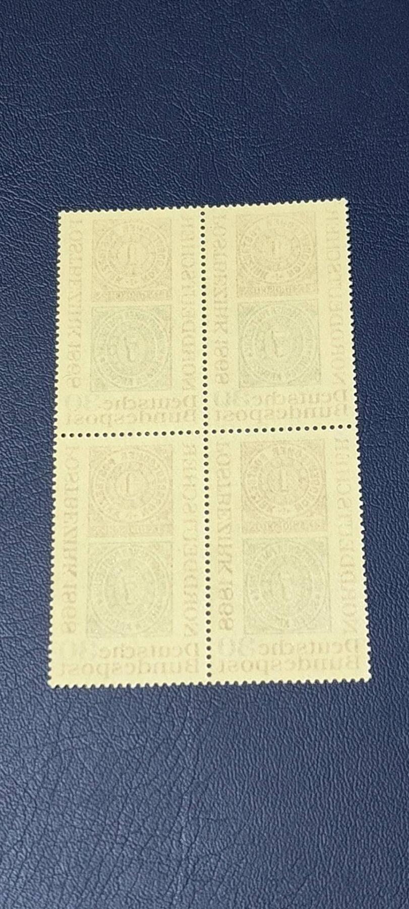 德国邮票拍场，都是四方联，清仓大甩卖 德国邮票四方联一张，1968年发行，邮政联盟百年。品相如图