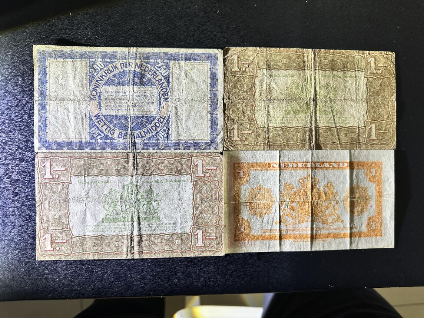 《外钞收藏家》第五百一十七期（五一假期畅拍场）（本平台长期征集拍品、欢迎联系） 荷兰四张老钞 一起 非全新 品相如图