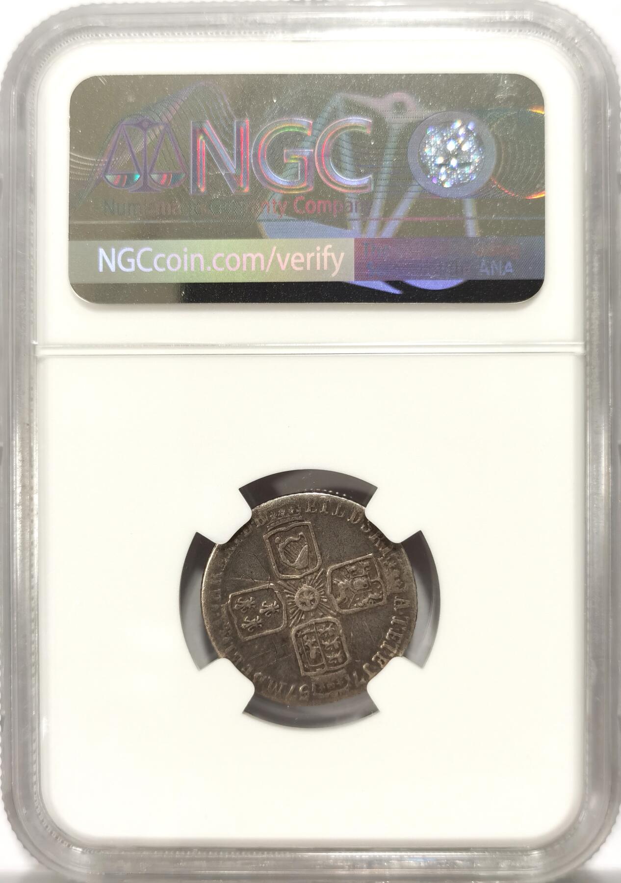 博洋堂“春风得意”四月精品专场暨第120期（全场包邮） NGC VFD 英国1757年乔治二世6便士银币