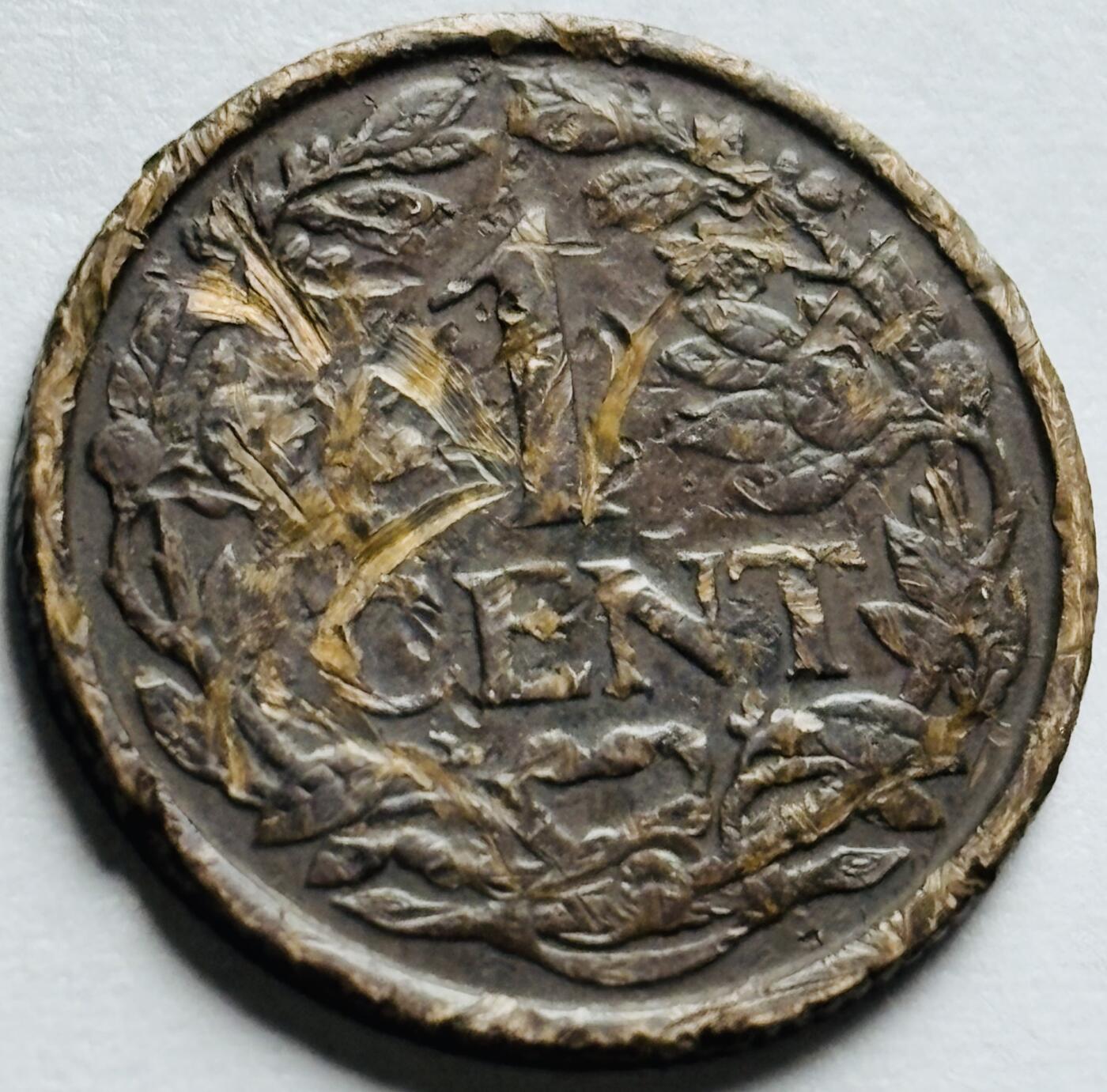 文馨钱币收藏第 240 场，各国老铜币，欢迎关注 弱品 1940 年荷兰二战时期狮徽一分铜币