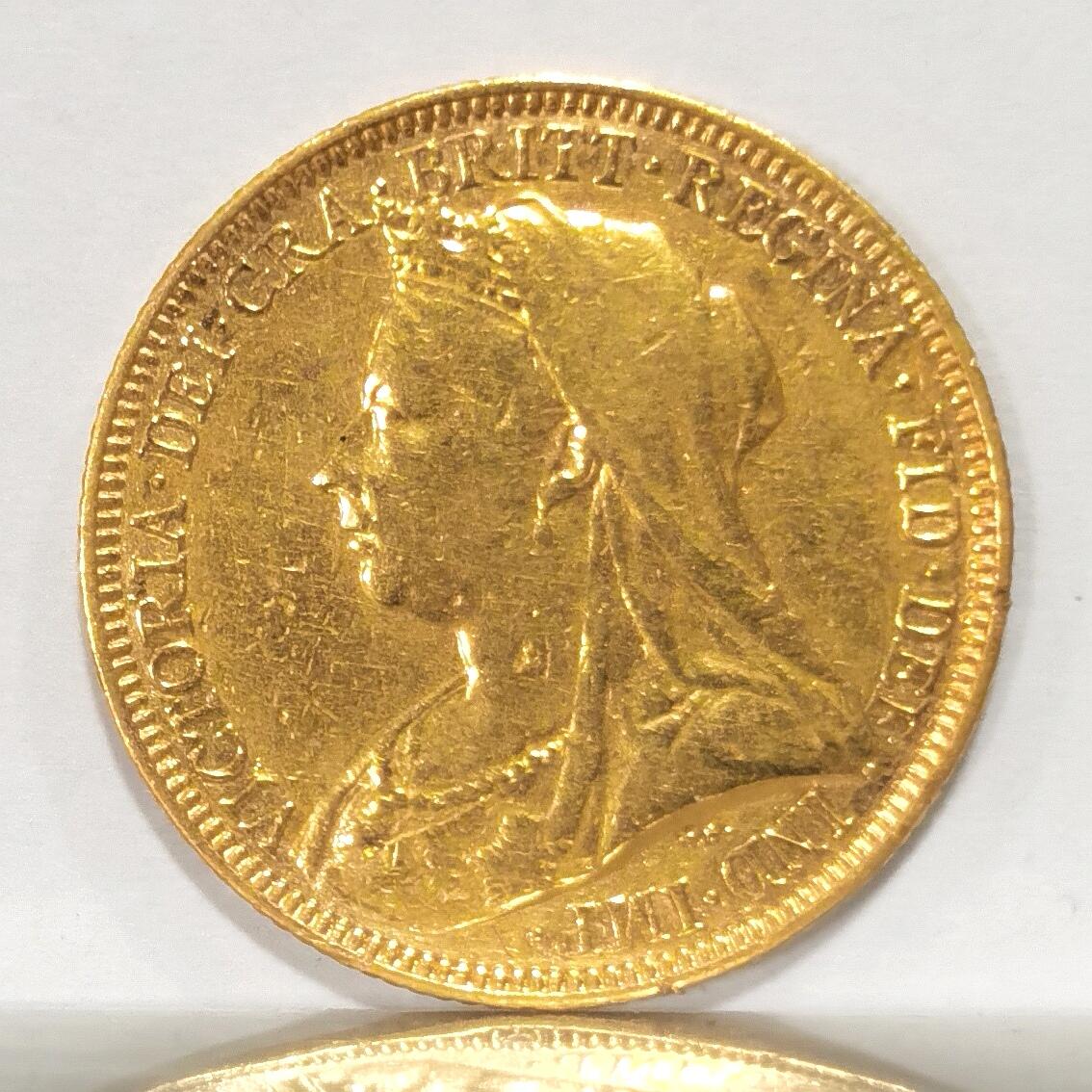 博洋堂“春风得意”四月精品专场暨第120期（全场包邮） 英国1894年维多利亚披纱马剑1镑金币