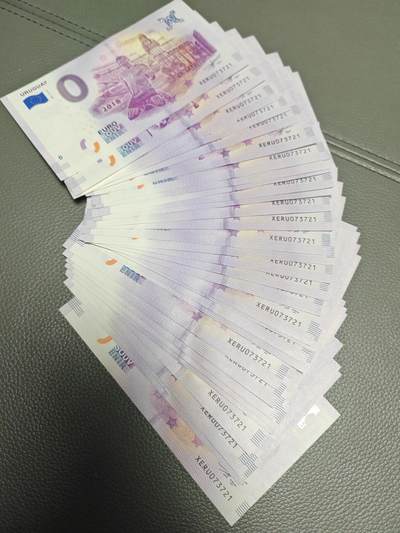 0欧元纪念钞 俄罗斯世界杯 2018年 32国大全套 全同号 无4 全新UNC  0欧元纪念钞 俄罗斯世界杯 2018年 32国大全套 全同号 无4 全新UNC 