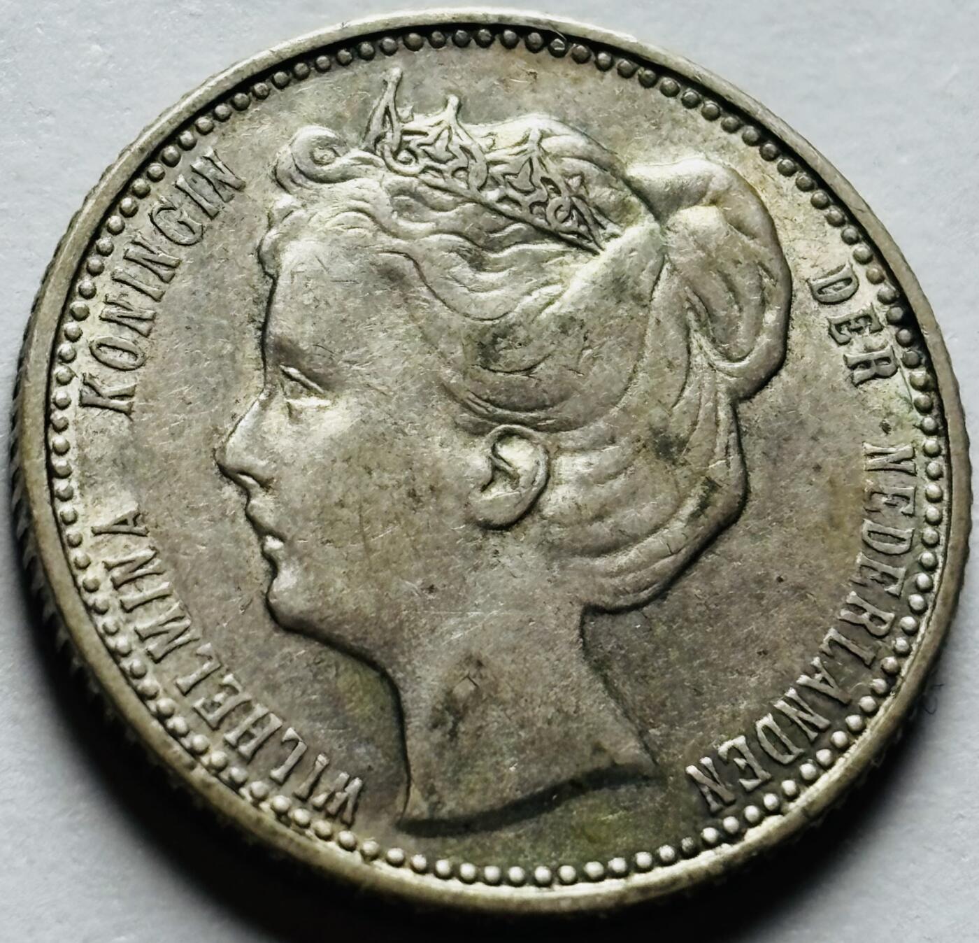 文馨钱币收藏第 240 场，各国老铜币，欢迎关注 少见极美品 1903 年荷兰少女时期威廉明娜女王 25 分银币，各项细节清晰