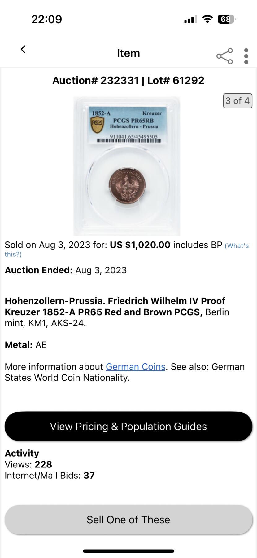 博洋堂“春风得意”四月精品专场暨第120期（全场包邮） PCGS PR64RB 1868年德国施瓦茨堡-鲁道尔斯特精制1克洛泽大铜币，N、P双料唯一冠军分。极为罕见的早期小邦精制币。非常小的邦国，流通币就极为罕见，精制币近20年仅见此枚。此枚镜面底板，红铜光满溢。类似的小邦精制高分RB级别铜辅币近三年外拍曾有1020美元的价格