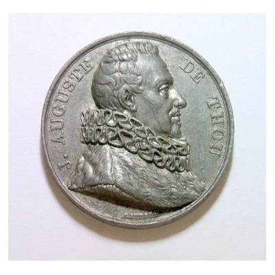 法国1817年 历史学家德图高浮雕精制大合金章 40MM - 法国1817年 历史学家德图高浮雕精制大合金章 40MM