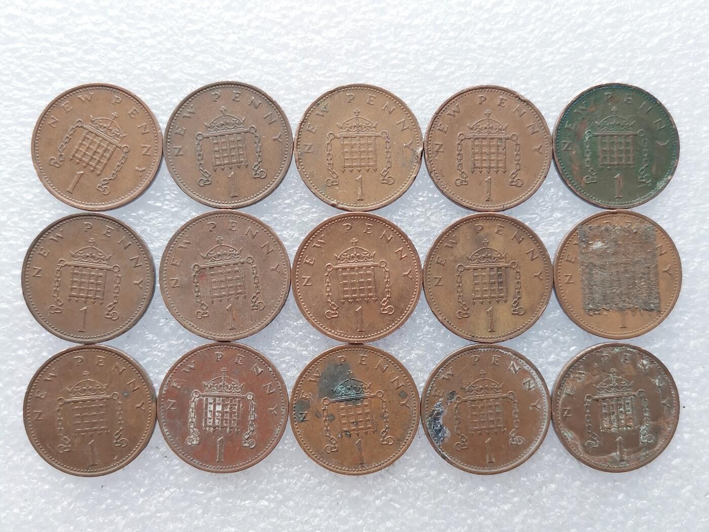 第一海外回流一元起拍收藏 散集专场. 第198期 1971年英国1便士铜币 花冠女王版 15枚