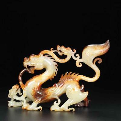 旧藏，和田玉，  名称：玉兽， 尺寸：长20宽6高13厘米， 重量：总重675克。  复制文本 - 旧藏，和田玉，  名称：玉兽， 尺寸：长20宽6高13厘米， 重量：总重675克。  复制文本