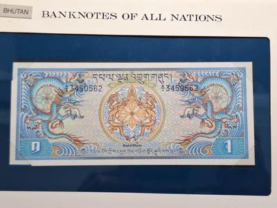 博彦收藏 BON 4月29日 8点 钱币专场 不丹 1卢比 UNC 钱币邮票纪念册有黄