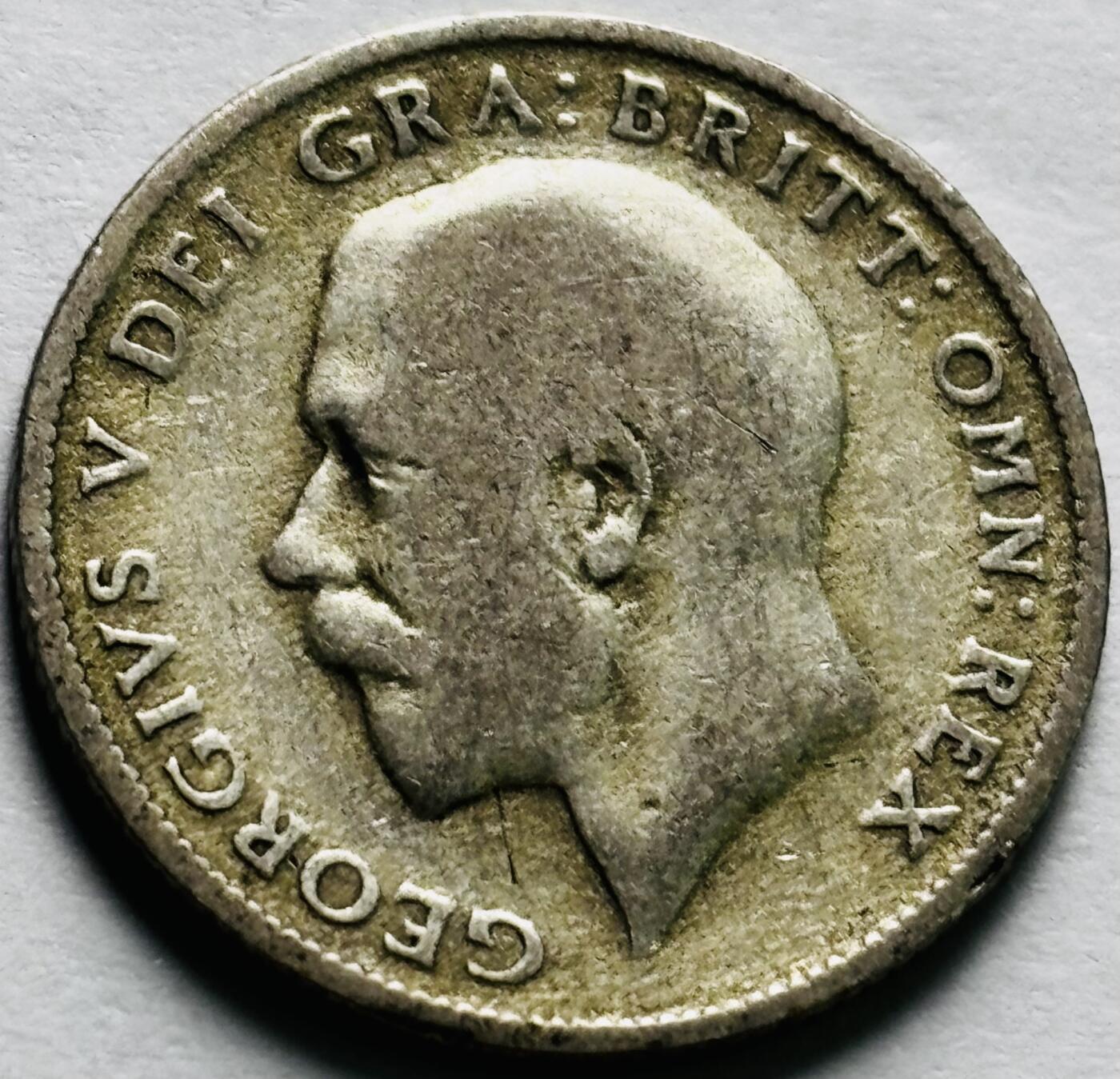 文馨钱币收藏第 240 场，各国老铜币，欢迎关注 极美品 1921 年英国乔治五 世 6 便士银币