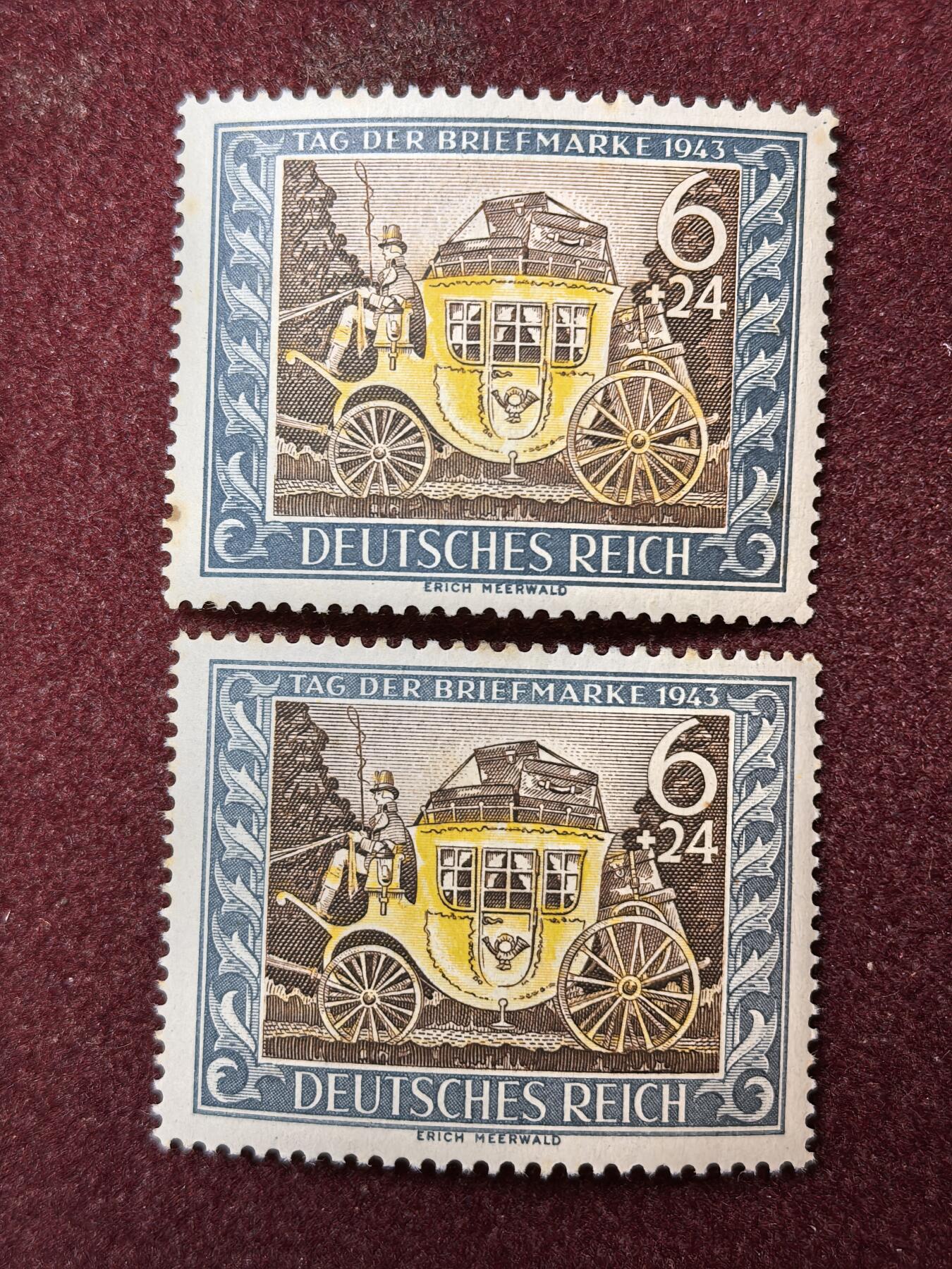 联合阁邮币社™ ——“精品多国邮票” 德国 1943年 邮票日邮政马车1全 全新