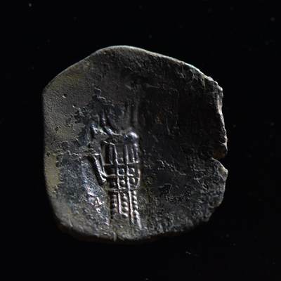 【良泉】第三十二期【直播场】5月8日晚19.30点开拍！200组，西方古代钱币、日本杂项专场 - 公元1204-1261年【十字军】【拜占庭-拉丁统治】铜银合金“双人版”碟形币，3.22克