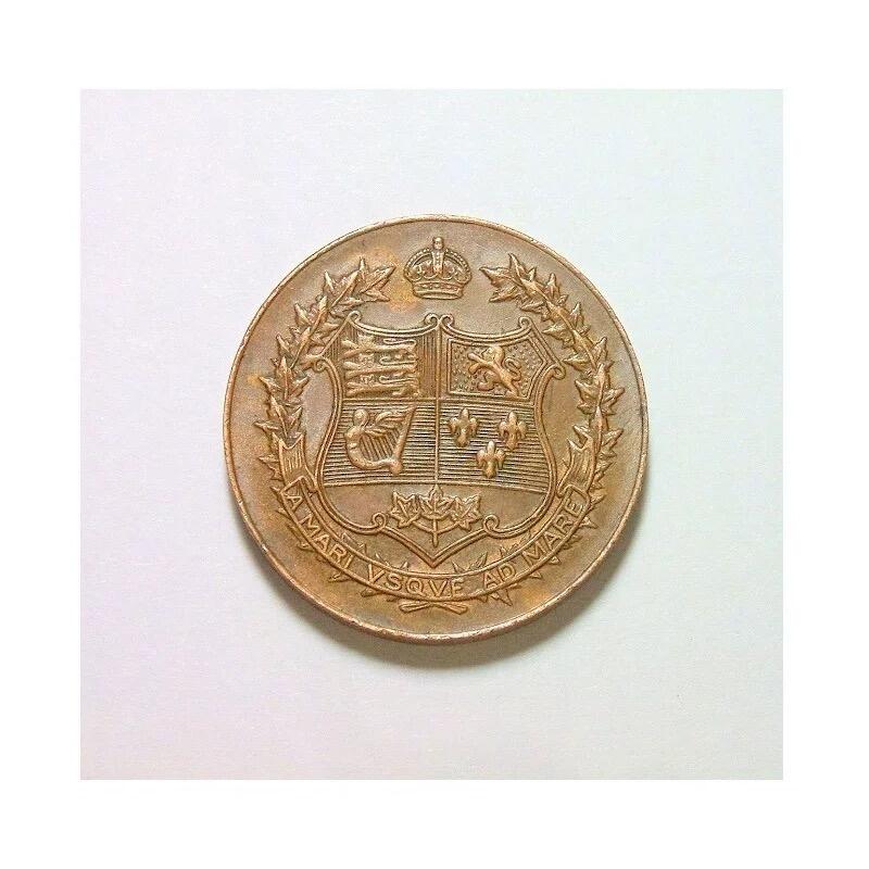 英国1927年 乔治五世出访加拿大高浮雕精制铜章 26MM