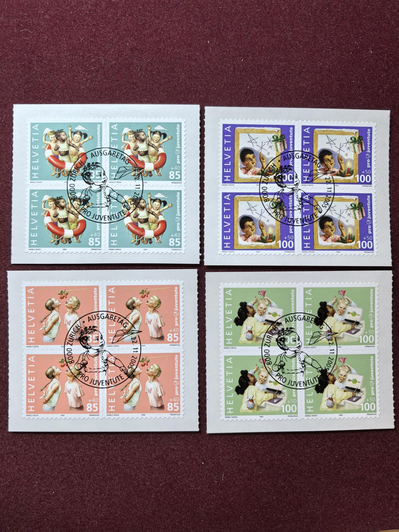 联合阁邮币社™ ——“精品多国邮票” 瑞士2005年 青少年福利基金4全