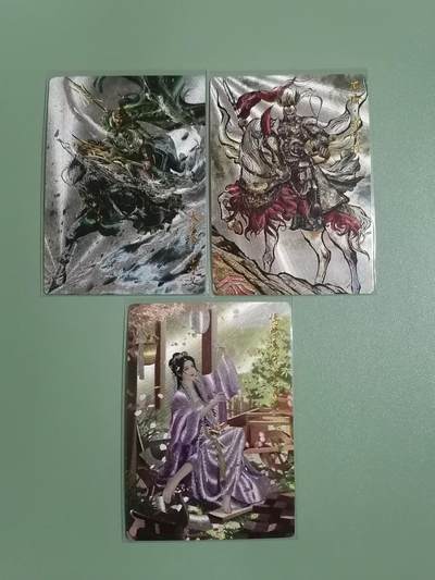 光影卡牌第11期，亲签卡，古风美女卡，各家套卡，持续收拍品 - 张建东周瑜+兰心黄月英+杆子太史慈，收藏佳品