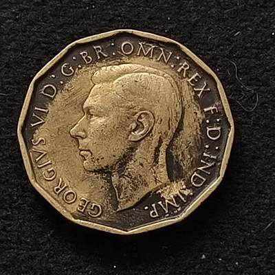 0起1加再包邮-纯粹捡漏拍-423散币银币场 - 英国1943年乔治六世3便士