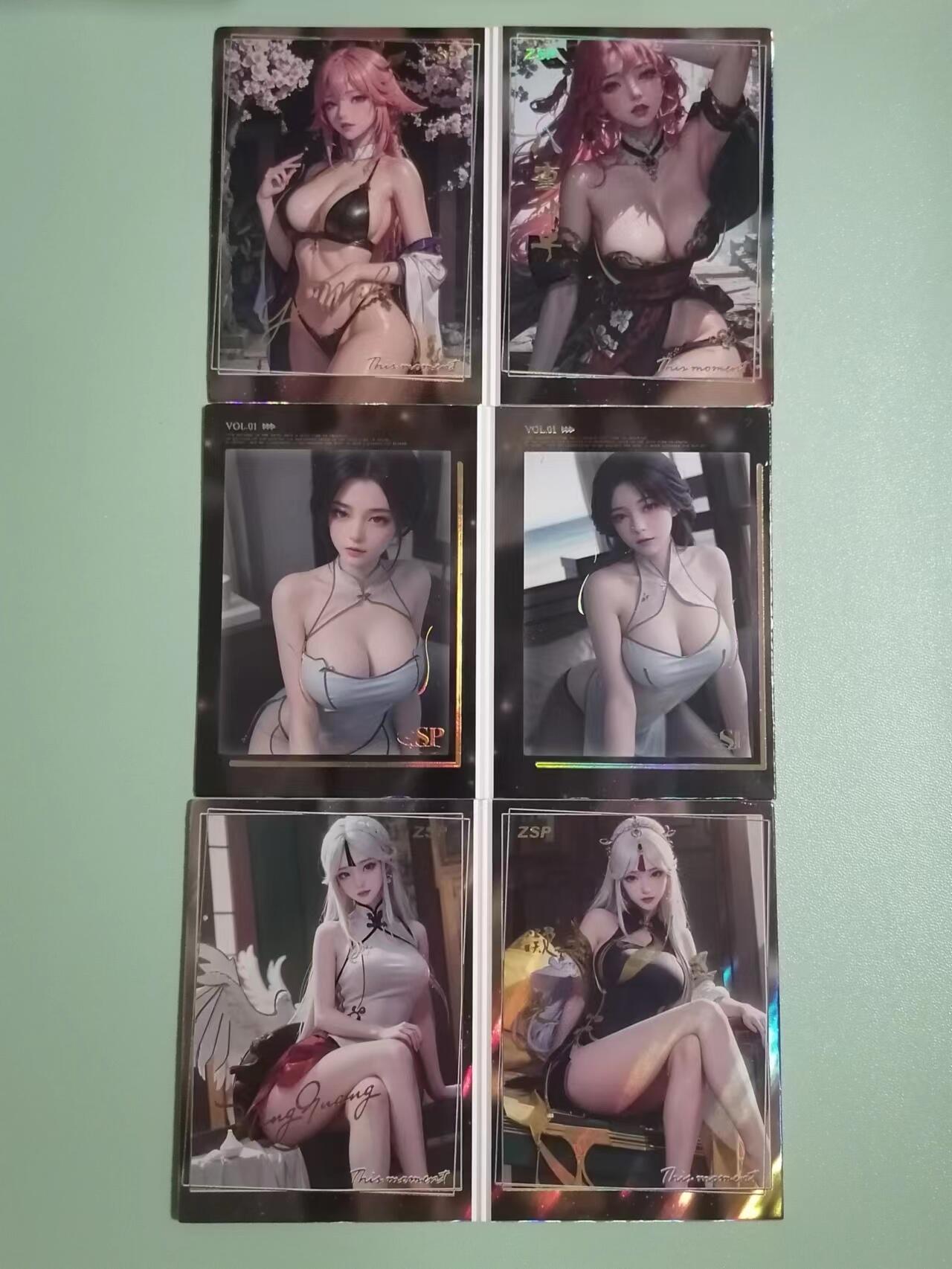 光影卡牌第11期，亲签卡，古风美女卡，各家套卡，持续收拍品 美女折叠卡10个人物金彩厚卡