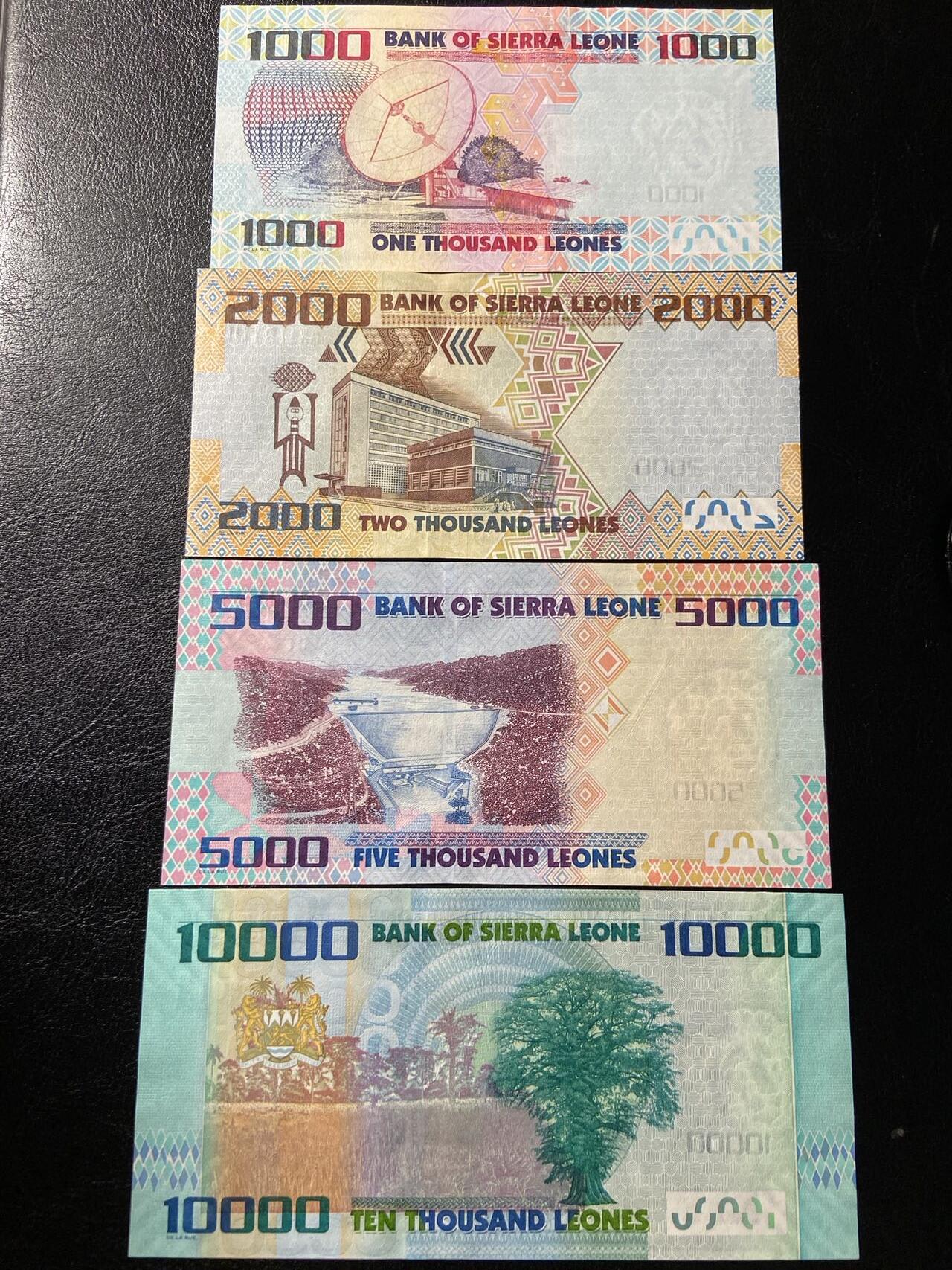 【炜奕收藏】第三十三期，多套精美纸币 2010年塞拉利昂1000-10000利昂，UNC品相，包含3张无47
