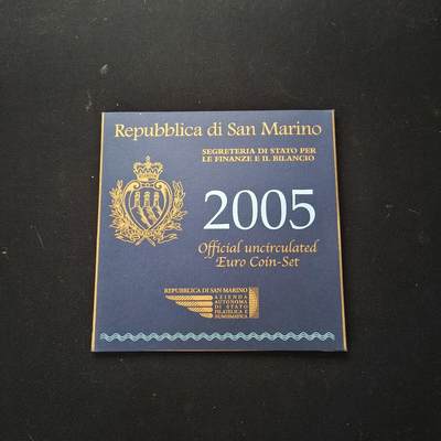 0起1加再包邮-纯粹捡漏拍-424套币银币场 - 圣马力诺2005年官方卡装套币-含5欧元摄政王安东尼奥·奥诺弗里纪念银币