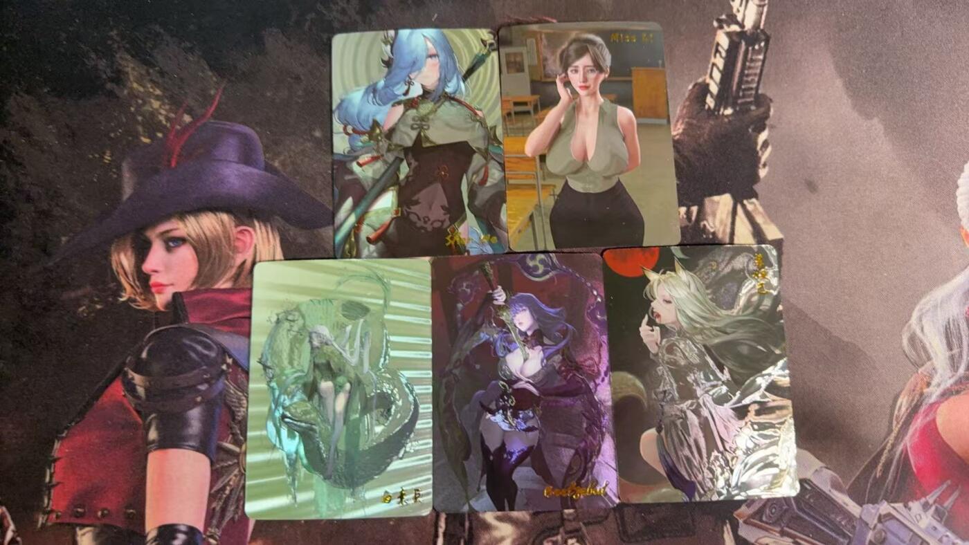 光影卡牌第11期，亲签卡，古风美女卡，各家套卡，持续收拍品 燎原美女acg镭光5张