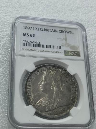 天下钱庄专场欢迎参拍 - NGC MS62英国维多利亚披纱马剑银币