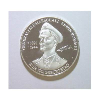 德国沙漠之狐隆美尔 半履带装甲车金字塔高浮雕精制镀银章 40MM - 德国沙漠之狐隆美尔 半履带装甲车金字塔高浮雕精制镀银章 40MM