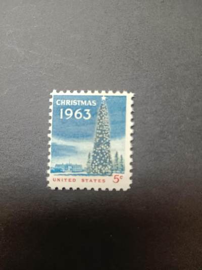 0拍押金0邮     美国上世纪60年代单枚套票 1963.11.1 ，圣诞节，纪念邮票，单枚成套，全新