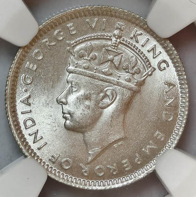 紫瑗钱币——第578期 - 马来亚 1941年 乔治六世 10分 银币 NGC MS65