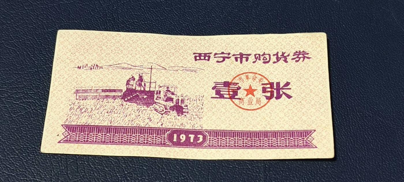 精品票证拍场 西宁市购货券   壹张券  1973年发行