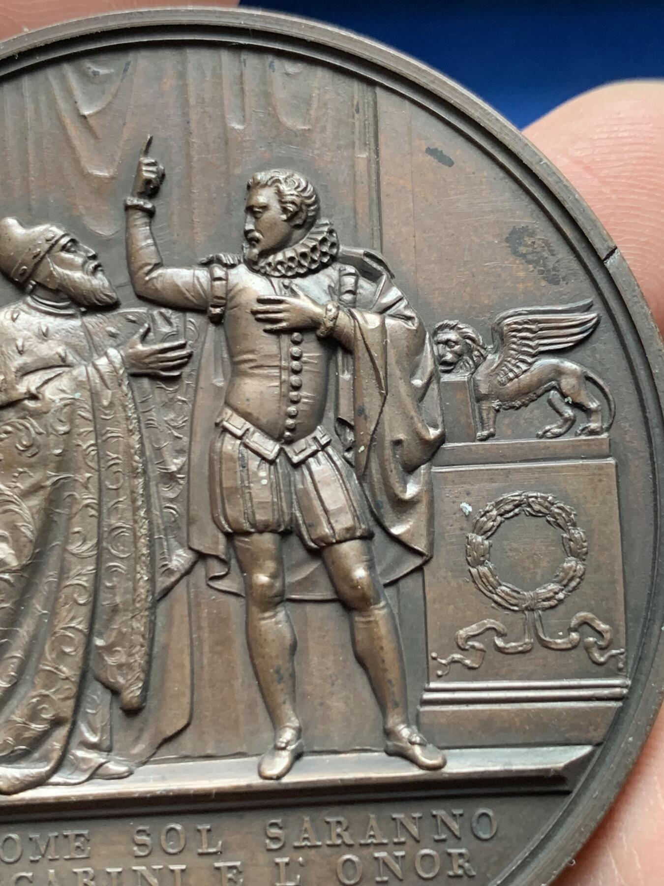 《竞宝斋》第377场 周日，周一 2场连拍 （全场包邮） 1827年意大利剧作家乔瓦尼·巴蒂斯塔·尼科里尼铜章，83.2g，55.6mm，Giuseppe Girometti雕刻，背面服饰雕刻精细！