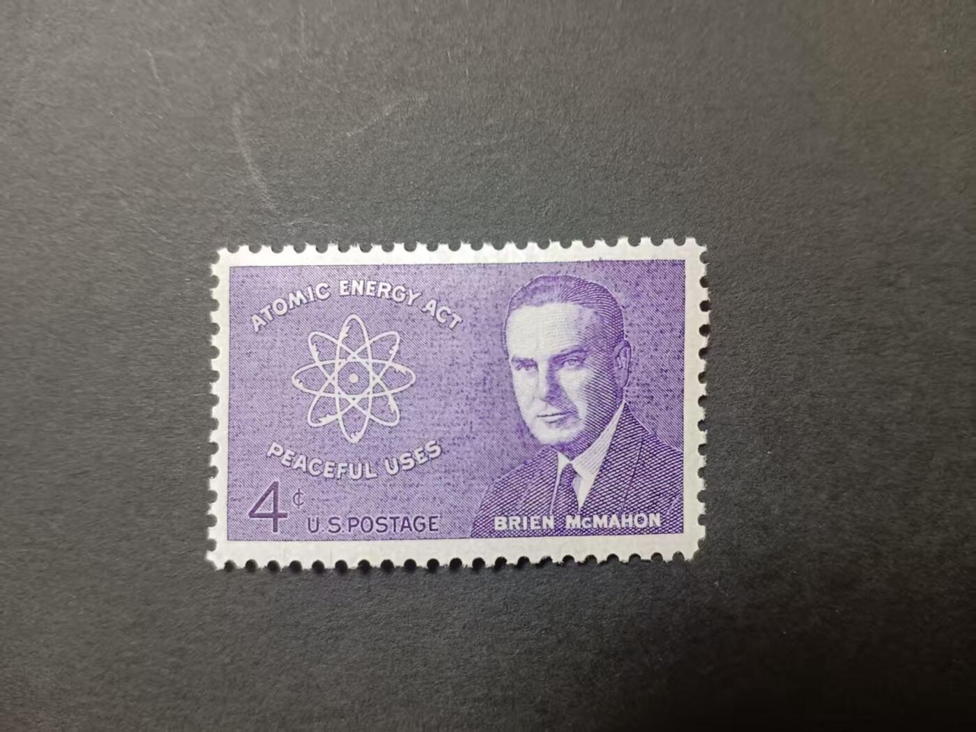 0拍押金0邮     美国上世纪60年代单枚套票 1962.7.28 ，康涅狄格州参议员布赖恩·麦克马洪，纪念邮票，单枚成套，全新
