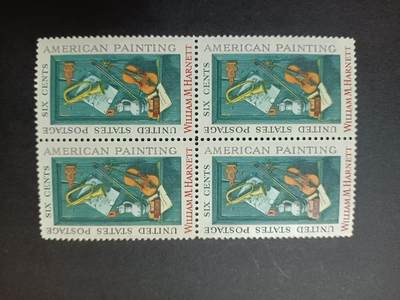 0拍押金0邮     美国上世纪60年代单枚套票 1969.12.3，画家威廉M﹒哈尼特，纪念邮票，单枚成套，四方联，全新