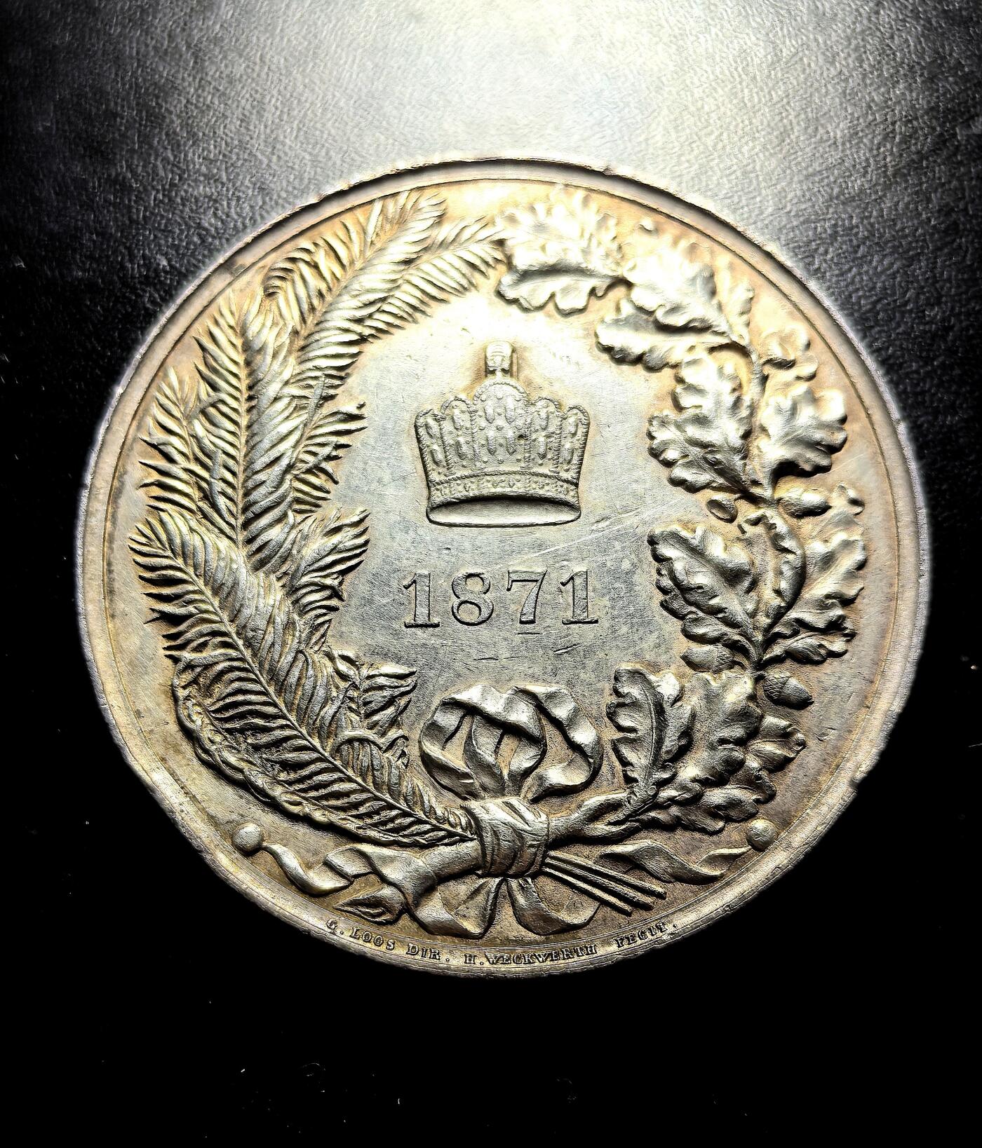 南宋泉阁俄币 外币 国币 专场第九期【送拍无额外佣金】 德国 1871年 威廉一世发表“皇帝的宣言”第二帝国正式成立纪念大银章 高浮雕 86.8g 大直径厚重