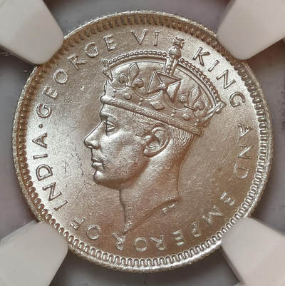紫瑗钱币——第575期 - 马来亚 1941年 乔治六世 10分 银币 NGC MS65