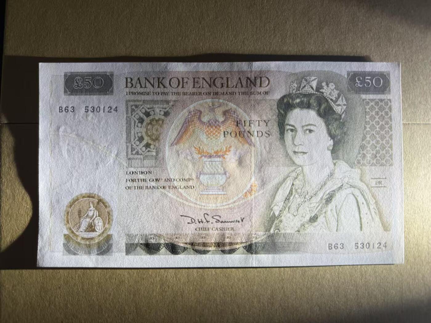 【礼羽收藏】🌏世界钱币拍卖第85期 英国D序 a版 50镑 全新unc