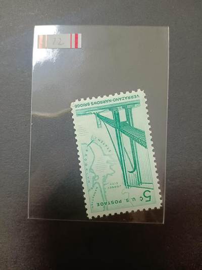 0拍押金0邮     美国上世纪60年代单枚套票 1964.11.21 ，弗拉扎诺——纳曼斯桥开通，纪念邮票，单枚成套，全新