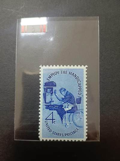0拍押金0邮     美国上世纪60年代单枚套票 1960.8.28 ，第8届世界残疾人福利协会大会·纽约，纪念邮票，单枚成套，全新