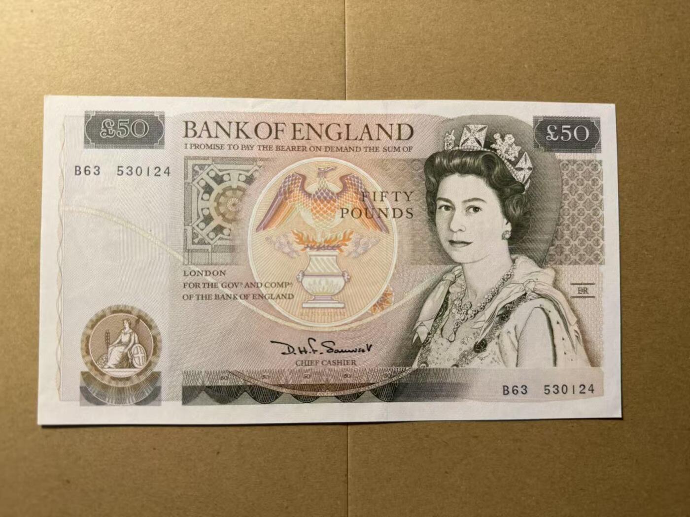 【礼羽收藏】🌏世界钱币拍卖第85期 英国D序 a版 50镑 全新unc