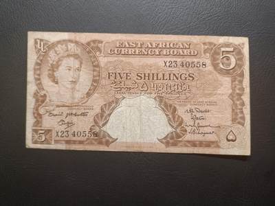 2025五月第二拍（假期连拍第二场，5.5集中发货） - 【岁】英属东非1958版5先令流通品相，大冠女王
