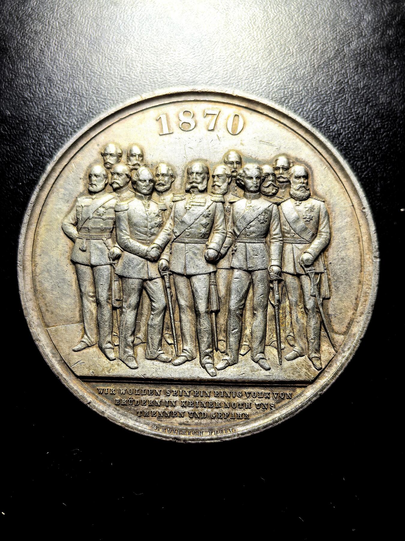 南宋泉阁俄币 外币 国币 专场第九期【送拍无额外佣金】 德国 1871年 威廉一世发表“皇帝的宣言”第二帝国正式成立纪念大银章 高浮雕 86.8g 大直径厚重