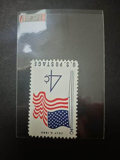 0拍押金0邮     美国上世纪60年代单枚套票 1960.7.4 ，国旗，纪念邮票，单枚成套，全新