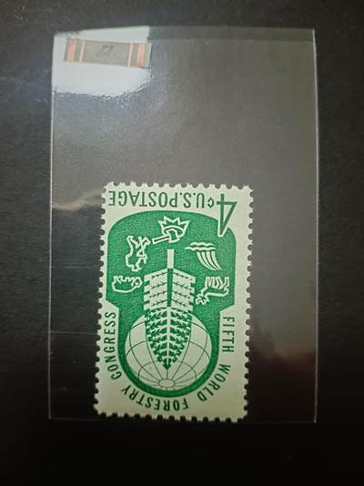 0拍押金0邮     美国上世纪60年代单枚套票 1960.8.29，第5届世界森林大会·华盛顿西雅图1960.8.29-9.10，纪念邮票，单枚成套，全新