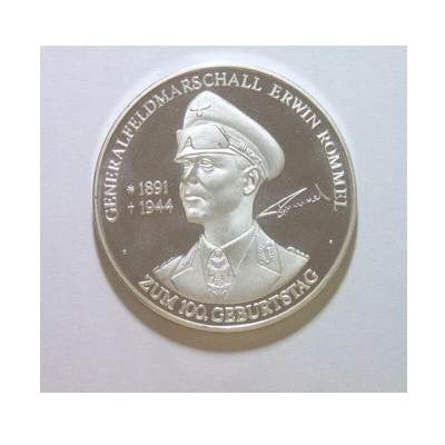 德国沙漠之狐隆美尔 半履带装甲车金字塔高浮雕精制镀银章 40MM - 德国沙漠之狐隆美尔 半履带装甲车金字塔高浮雕精制镀银章 40MM
