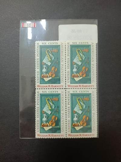 0拍押金0邮     美国上世纪60年代单枚套票 1969.12.3，画家威廉M﹒哈尼特，纪念邮票，单枚成套，四方联，全新