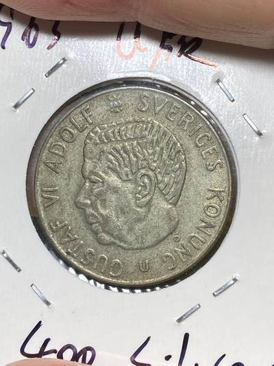 2025年第三十六场(总第六十二场）外国好品散币(免佣金) - 瑞典🇸🇪1963年1克朗银币(古斯塔夫六世时期，U标)
