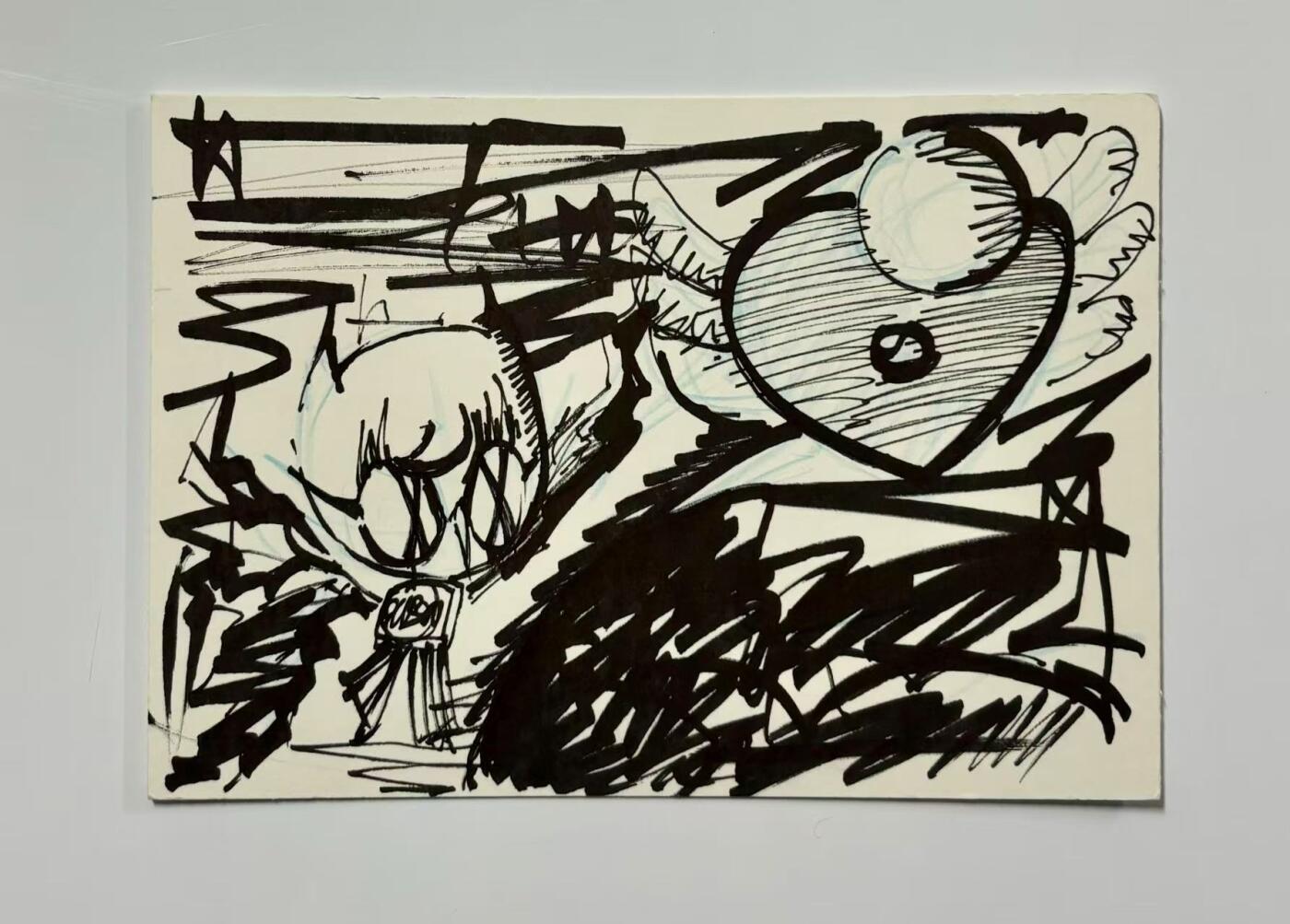 零元拍：歪歪亲笔签名亲绘原画色卡，尺寸：21CMX14CM，不是复制画哦