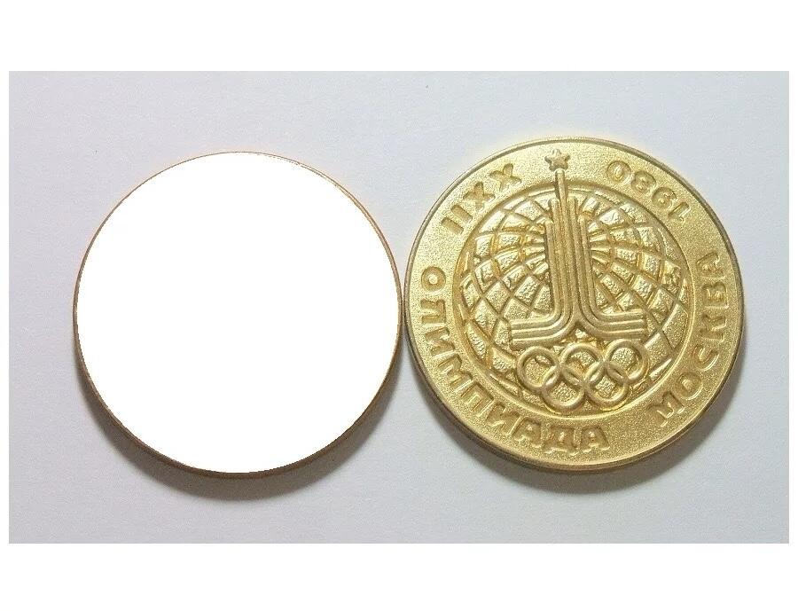 日本1980年奥运会五环 高浮雕精制镀金章 30MM