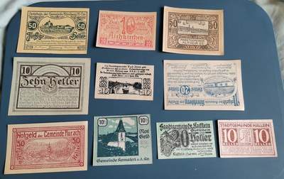 瓶子🏺第188期拍卖会 -   德国紧张时期1920年左右奥地利地区纸币10张（2）
