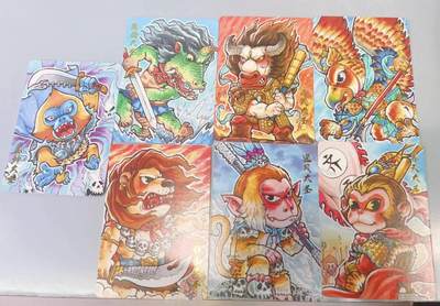 龙虎卡牌第六三场 （无佣金，周六结拍，欢迎送拍） - 普卡7张 超吉梦 天命西游 叶家宝-七大圣手绘复刻