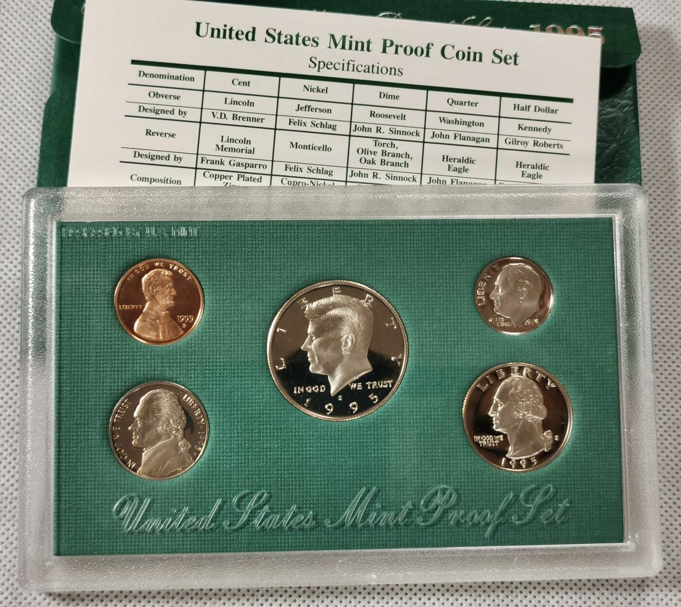  甄臻铺-世界币章拍卖（第15期）套币，现代银币专场。送拍享返佣金等优惠多多 美国1995年盒装精制套币，几乎未氧化