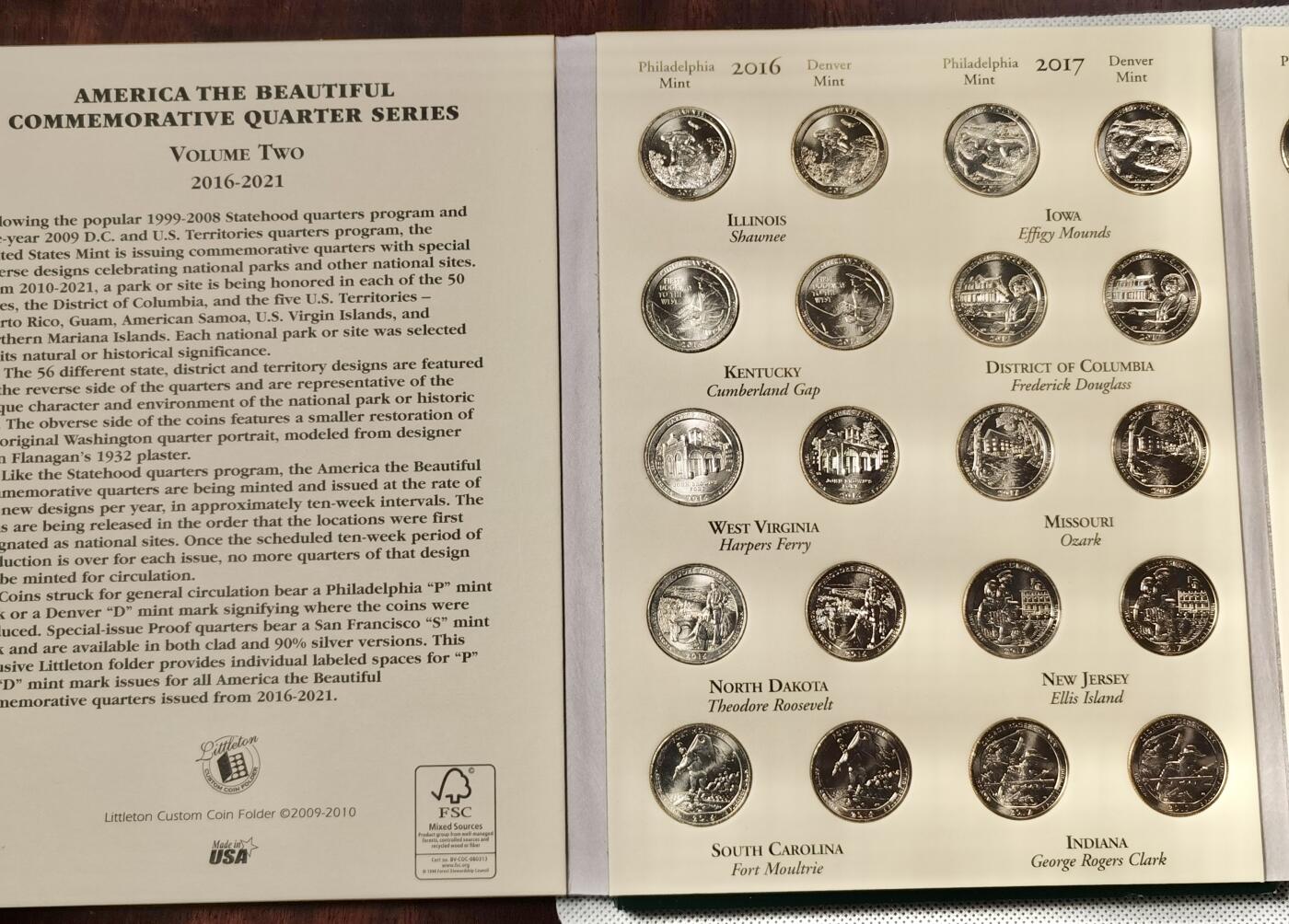  甄臻铺-世界币章拍卖（第15期）套币，现代银币专场。送拍享返佣金等优惠多多 美国国家公园四分之一美元纪念币，56枚全，原光品相（D、P厂）两本一起，两本一共112枚